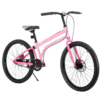 24 Inch Kids Bike for Girls & Boys Ages 10+, Single Speed Teen Bike with Dual Disc Brakes, Lightweight Steel Frame, Multiple Colors image 1