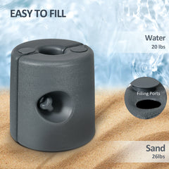Outsunny Canopy Weights Set of 4, Tent Weights for Pop up Canopy, HDPE Water or Sand Filled, with Secure Screws, 104LBS