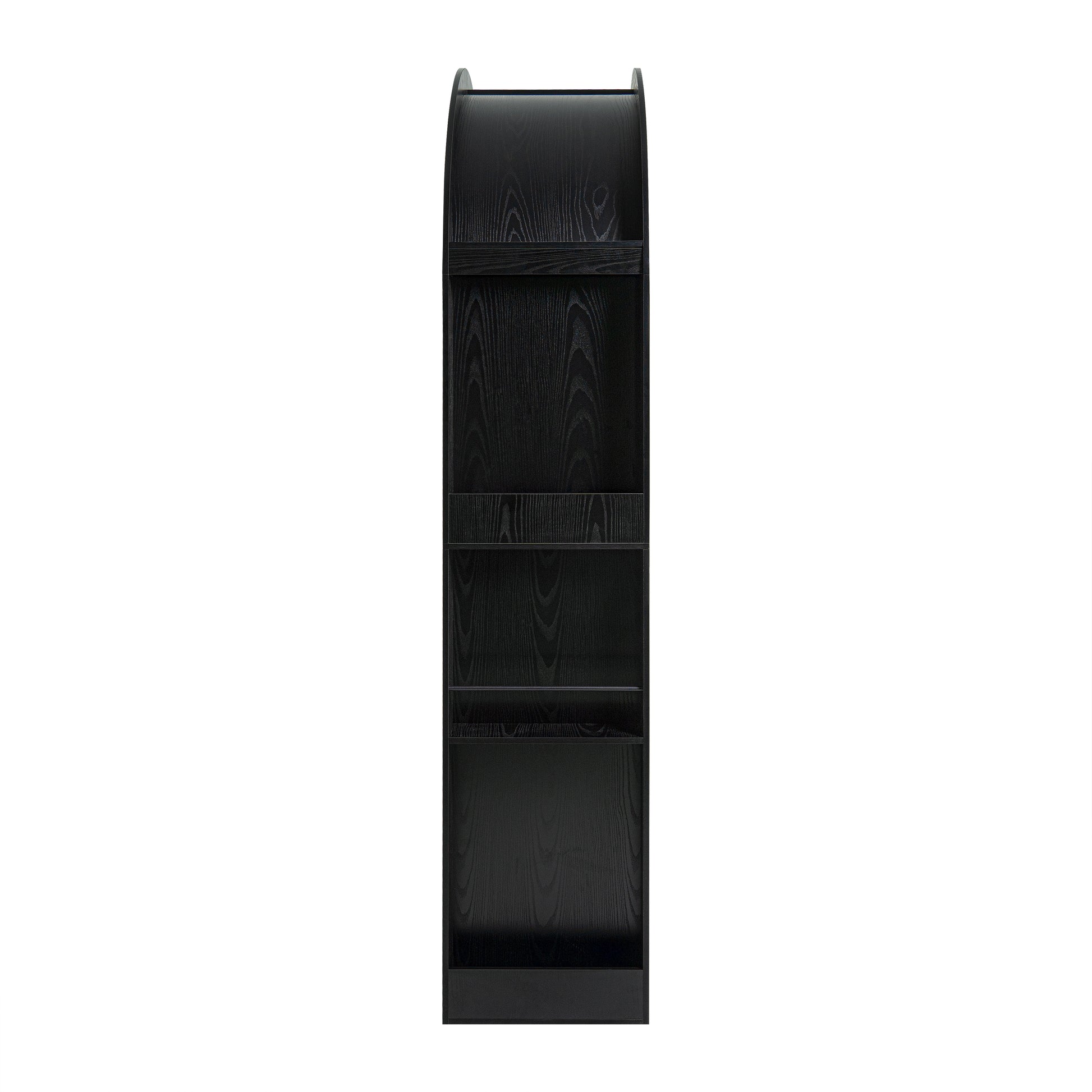 78.74" Tall Arched Bookcase, Mid Century Modern 4-Tier Arched Storage Bookcase with Open Display Storage Shelf for Dining Room, Living Room,Bedroom (Black) image 7