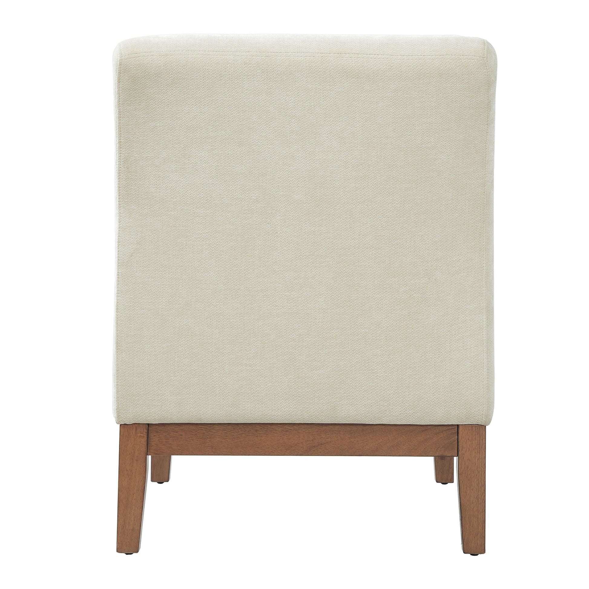 Modern Accent Chair - Beige Fabric Upholstered Accent Chair with Walnut Color Frame, 300lbs Capacity for Living Room, Bedroom & Entryway image 8