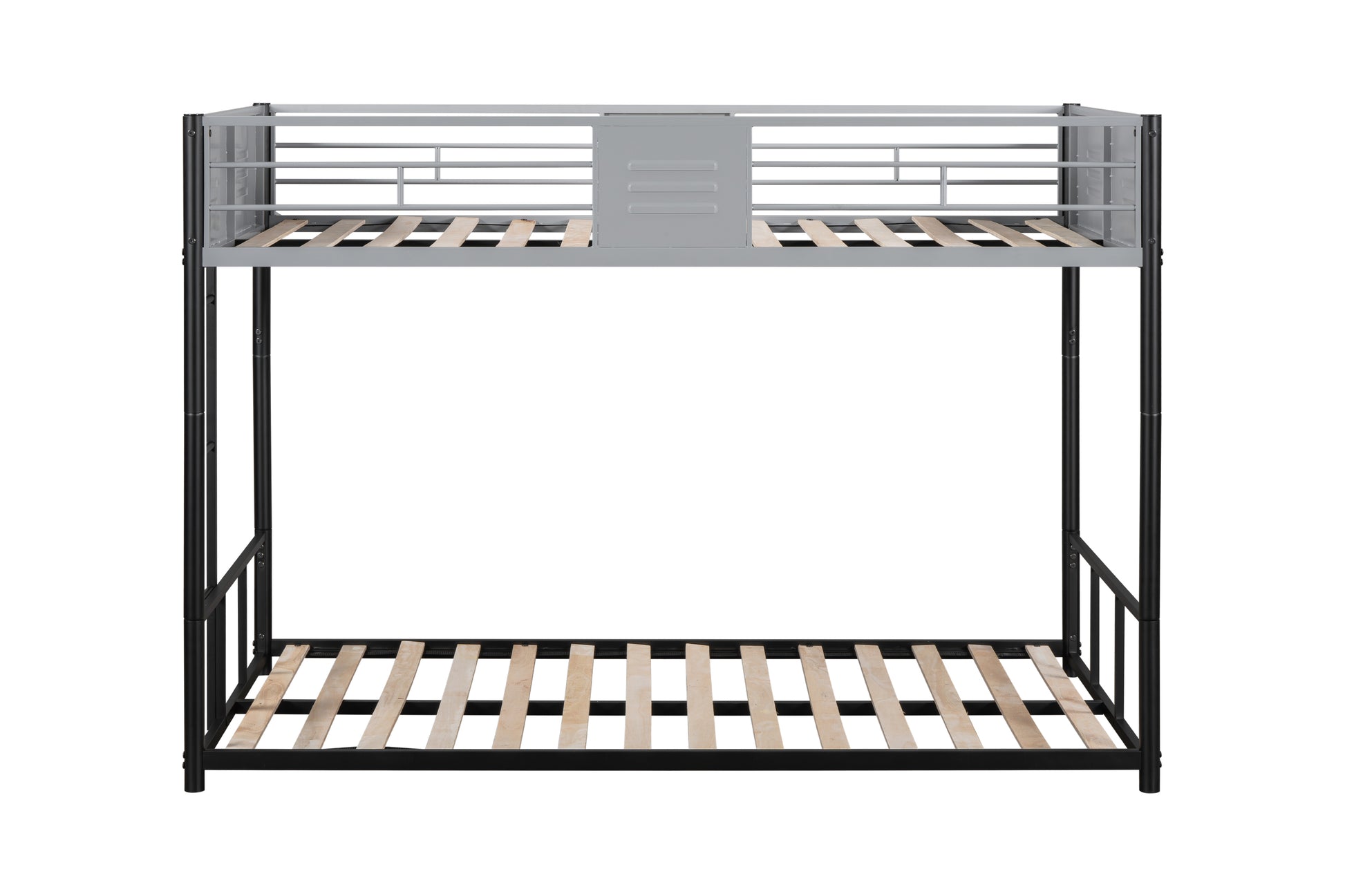 Metal Twin over Twin Bunk Bed with Vent Board/ Heavy-duty Sturdy Metal/ Noise Reduced/ Safety Guardrail/ CPC Certified image 4