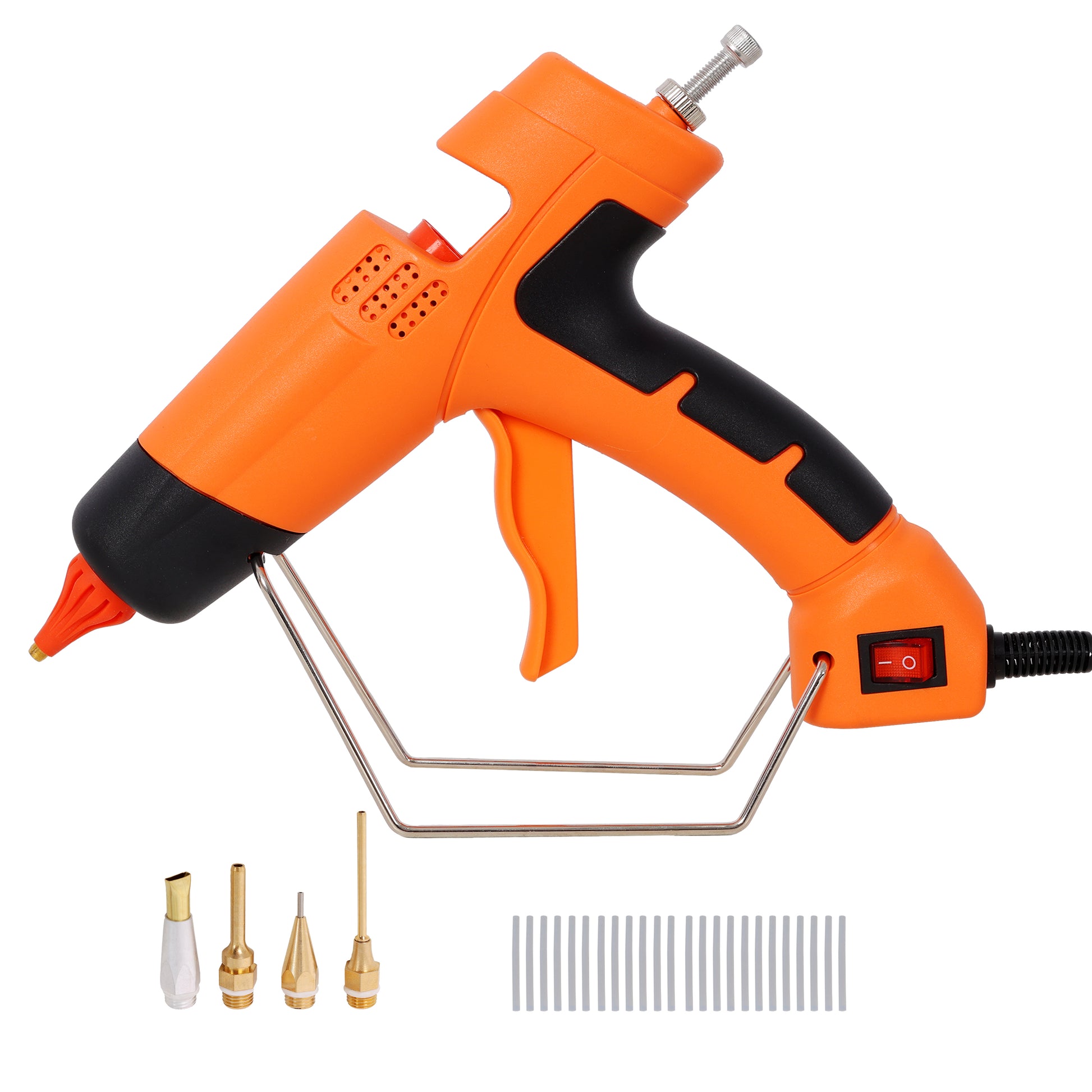 350W Hot Glue Gun, Professional Glue Gun with 4 Replacement Nozzles, DIY Craft Repair Thermo Tool with 24Pcs Highly Viscous Glue Sticks image 1
