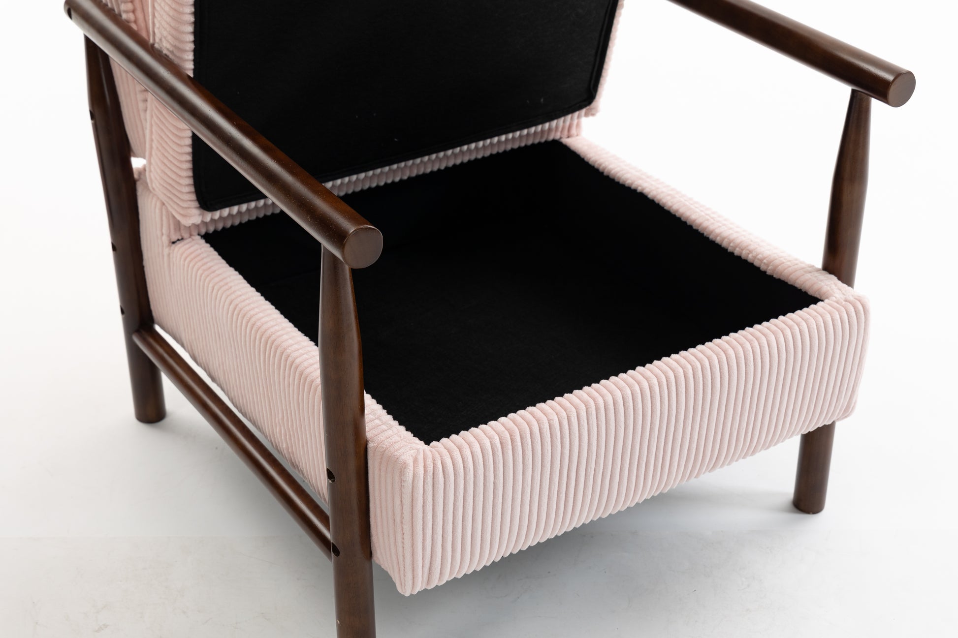 Storage Chair,Mid Century Modern Accent Chair with Wood Frame, Upholstered Living Room Chairs with Waist Cushion, Reading Armchair for Bedroom Sunroom image 10