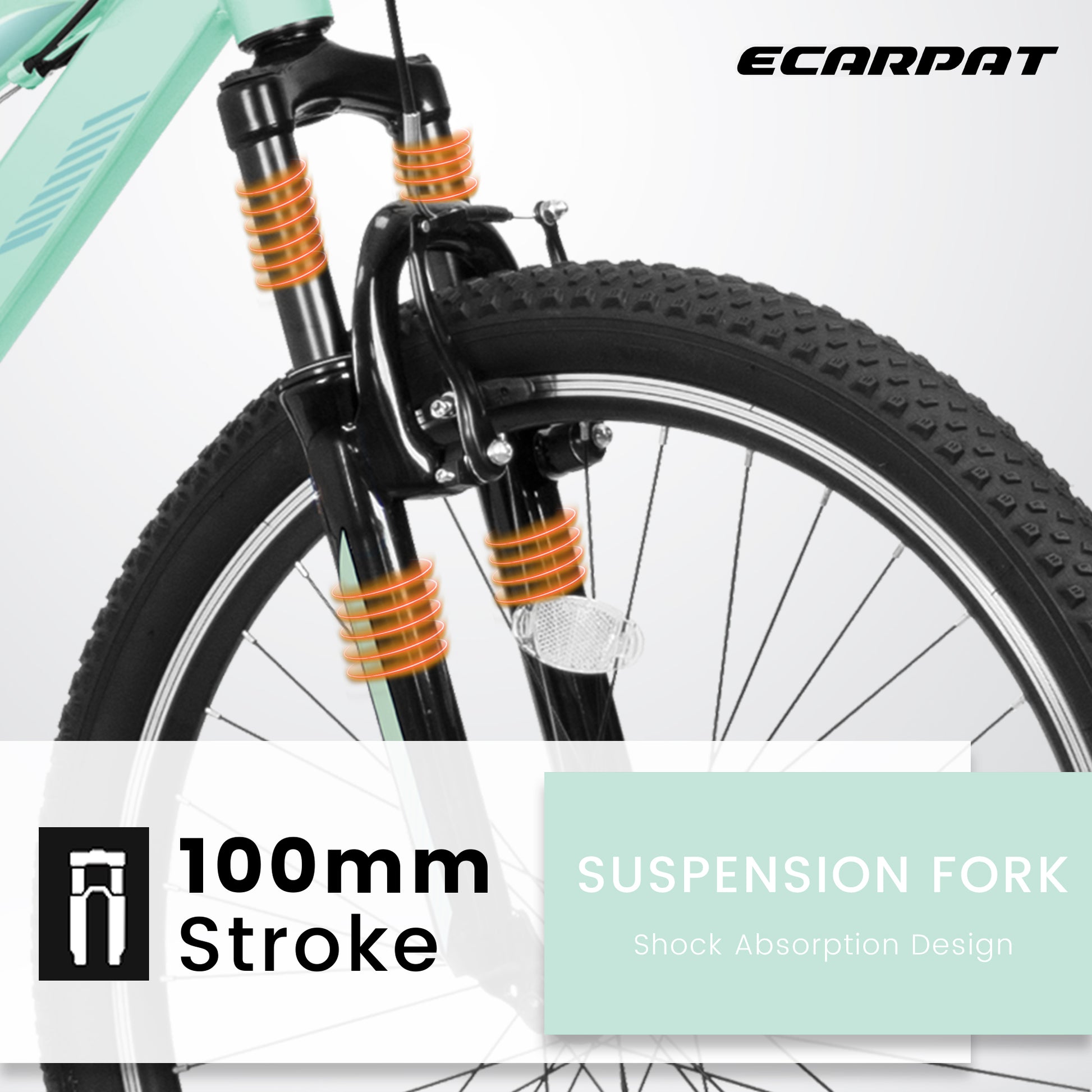 A24208D Mountain Bike 24/26 Inch, High-Density Carbon Steel Frame, 21 Speed, Front Suspension, Dual V-Brakes, 80% Pre-Assembled for Men Women Teens image 5
