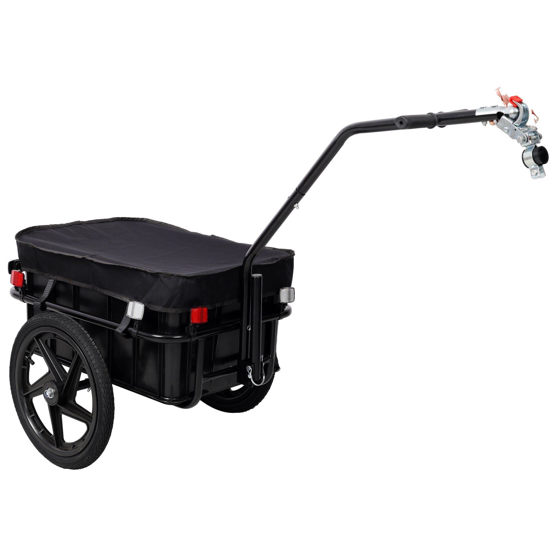 Bike Cargo Trailer with Support Bar, 600D PVC Waterproof Cover, Removable Box, Utility Bike Wagon Trailer for Shopping Camping and Outdoor Activities image 4