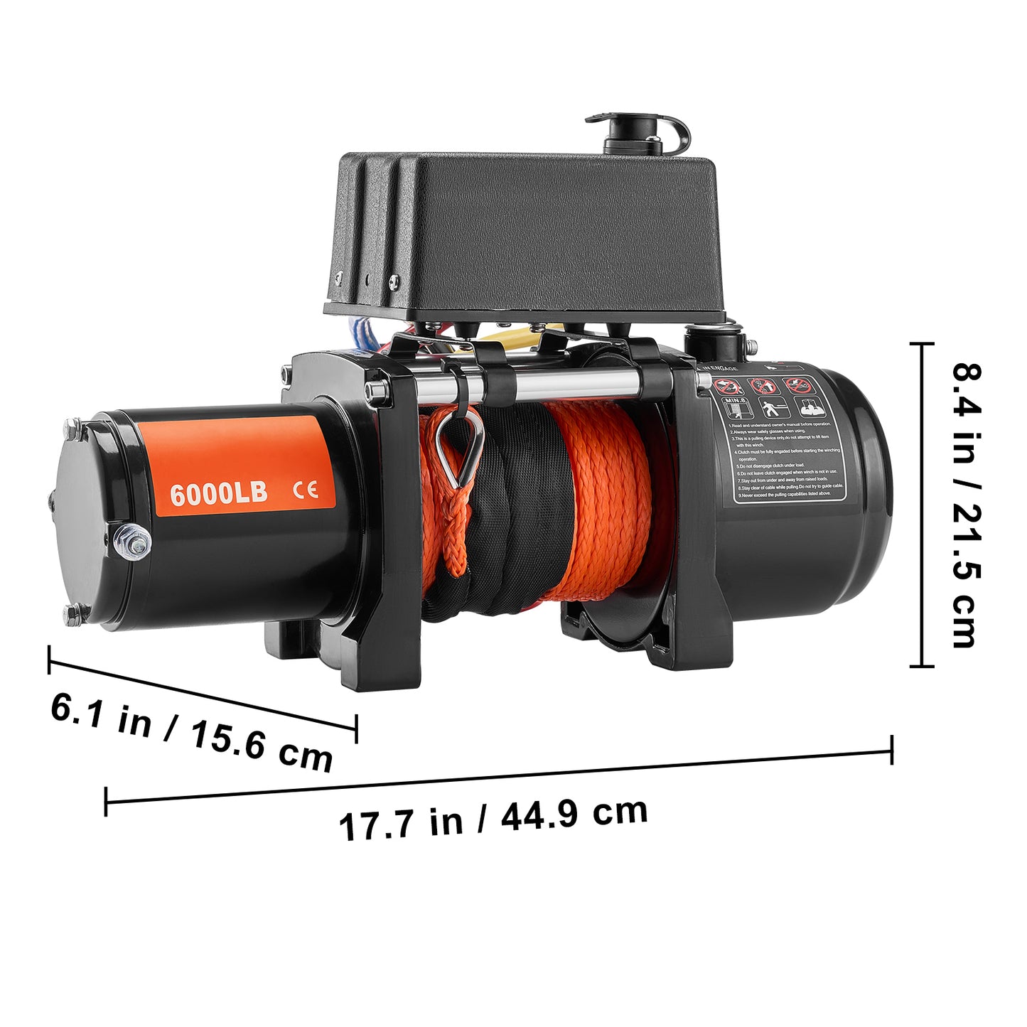 Electric Winch for Truck 6000 lb Synthetic Rope Waterproof Remote Control image 10