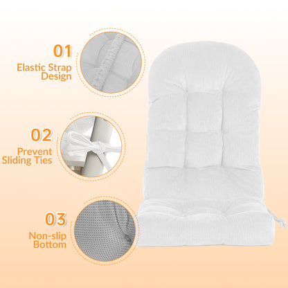 UV Resistant Indoor/Outdoor Chair Cushion - Waterproof Rocking & Adirondack Seat Pad with Elastic Back + 2 Anti-Slip Ties, Fade-Proof Design image 11