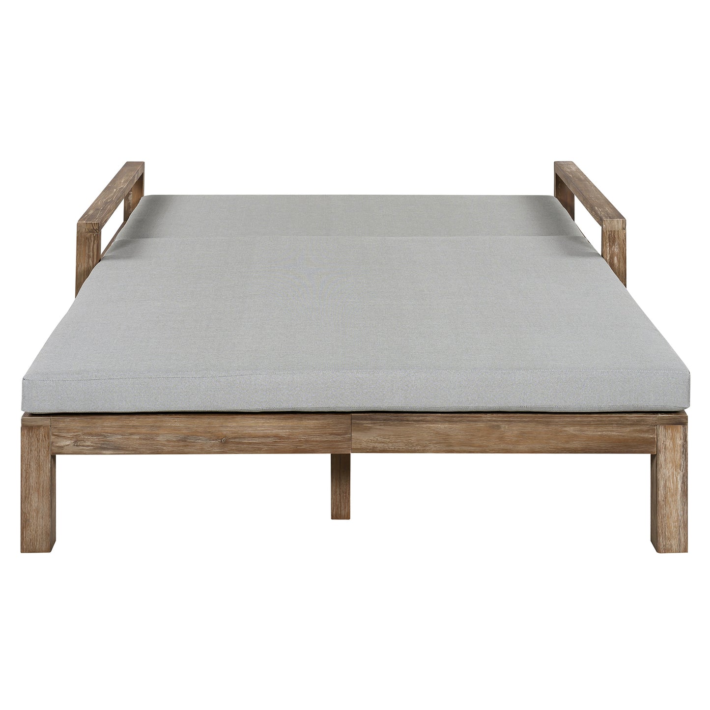 TREXM 1-Piece Farmhouse-styled Wooden Outdoor Sunbed for Ultimate Relaxation Outdoor Daybed Seating 2 People for Poolside, Garden and Backyard (Grey) image 11