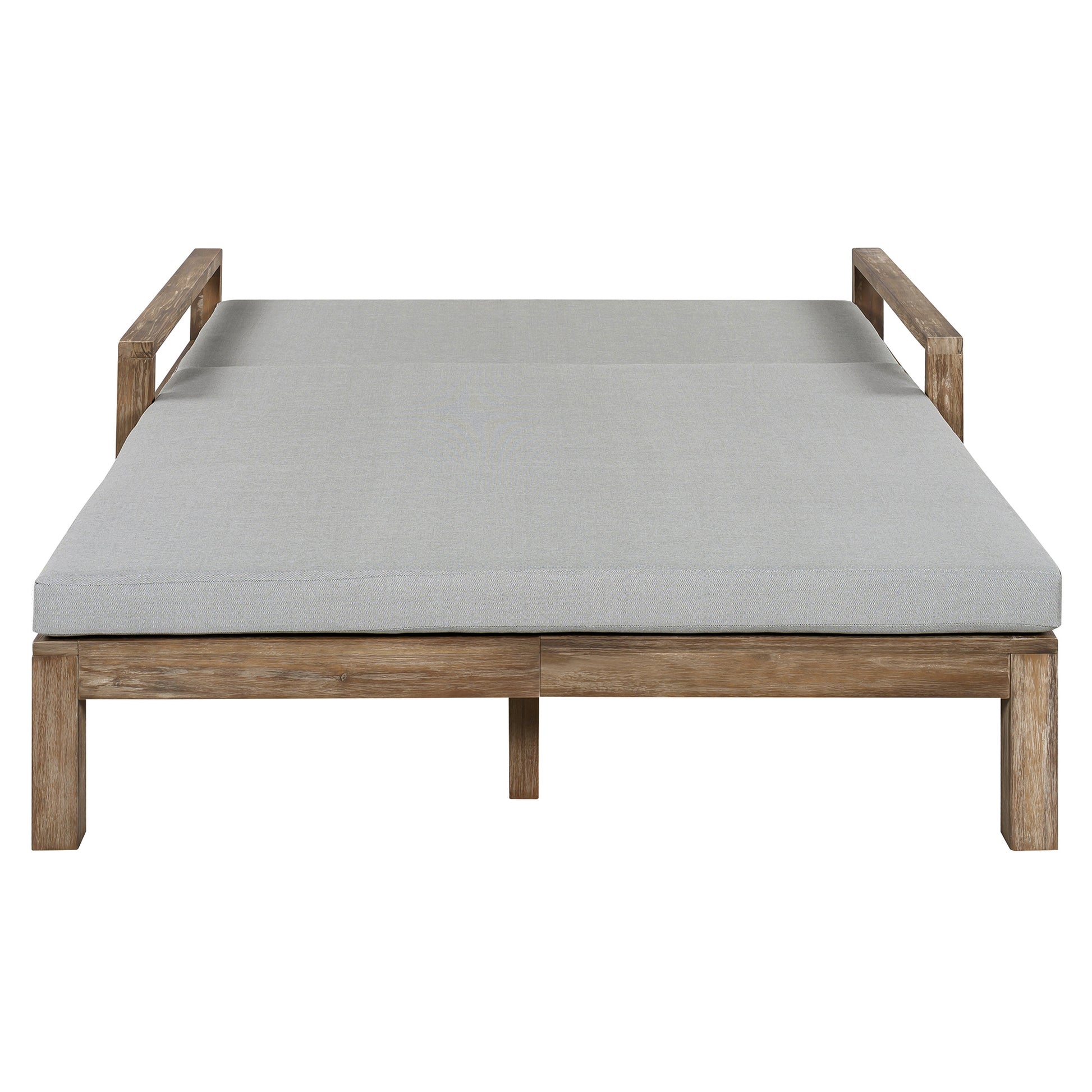 TREXM 1-Piece Farmhouse-styled Wooden Outdoor Sunbed for Ultimate Relaxation Outdoor Daybed Seating 2 People for Poolside, Garden and Backyard (Grey) image 11