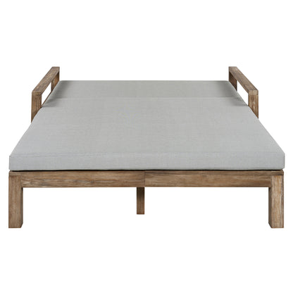 TREXM 1-Piece Farmhouse-styled Wooden Outdoor Sunbed for Ultimate Relaxation Outdoor Daybed Seating 2 People for Poolside, Garden and Backyard (Grey) image 11