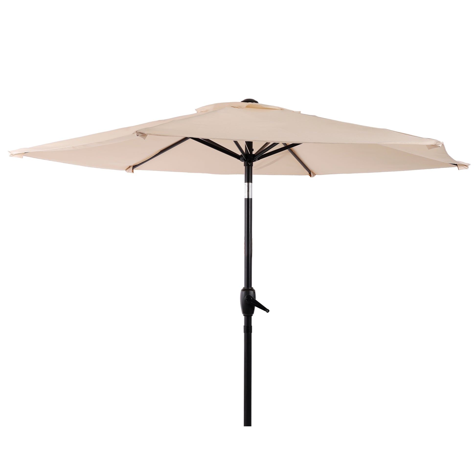 7.5 FT Patio Umbrella, Outdoor Market Yard Umbrella, Sun Shade Umbrella with Push Button Tilt and Crank Mechanism for Garden, Deck, Pool and Backyard, Not Include Umbrella Base, Beige image 12