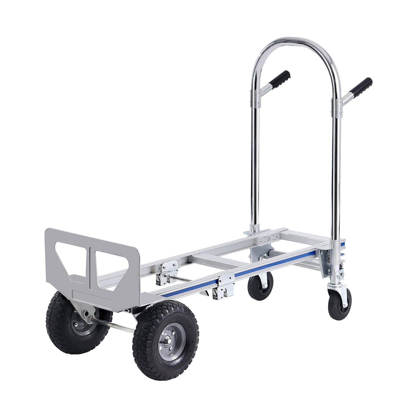 Aluminum Hand Truck, 2 in 1, 800 lbs Load Capacity, Heavy Duty Industrial Convertible Folding Hand Truck and Dolly, Utility Cart Converts from Hand Truck to Platform Cart with Rubber Wheels image 1