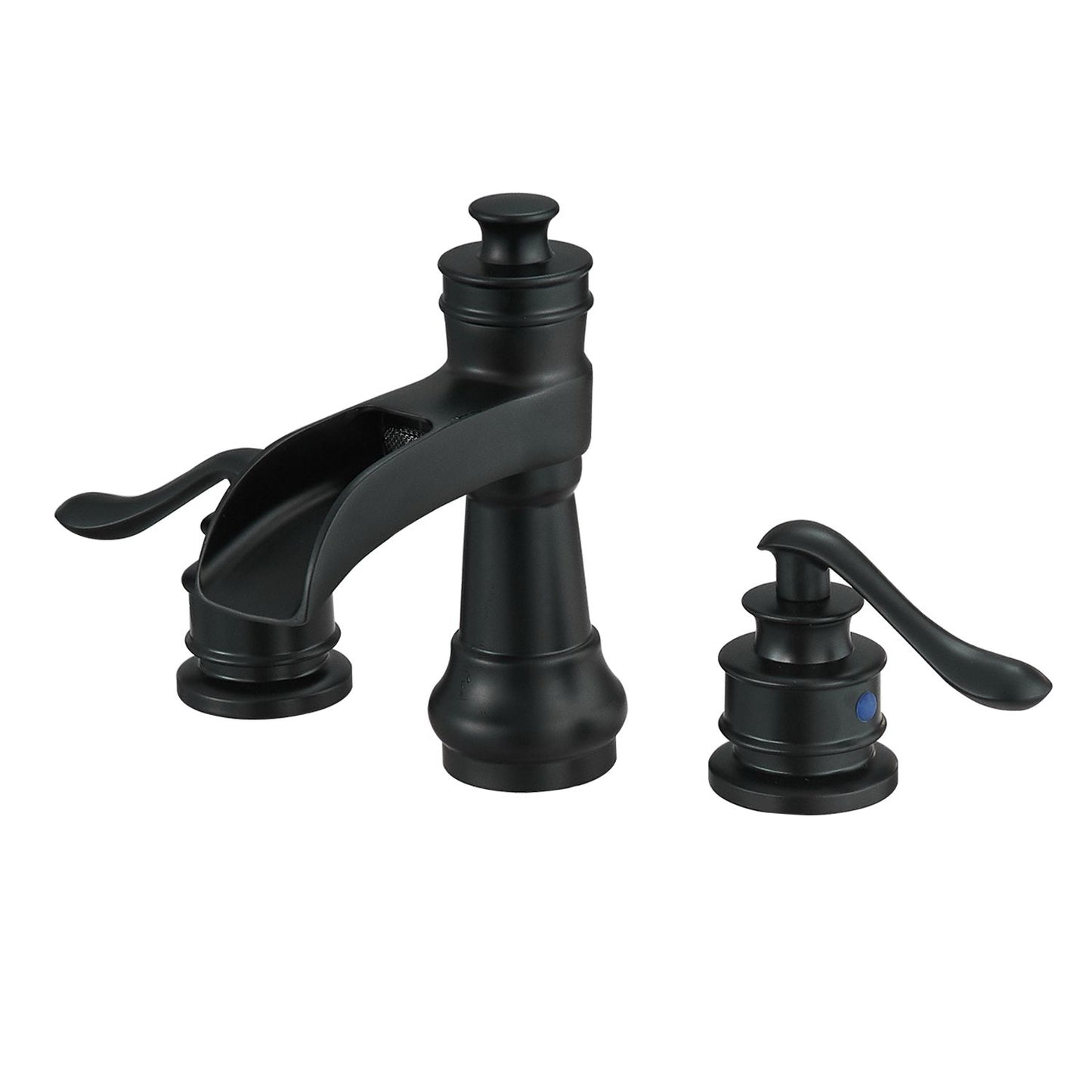 8 in. Waterfall Widespread 2-Handle Bathroom Faucet With Pop-up Drain Assembly in Spot Resist Brushed Nickel Oil Rubbed  image 11