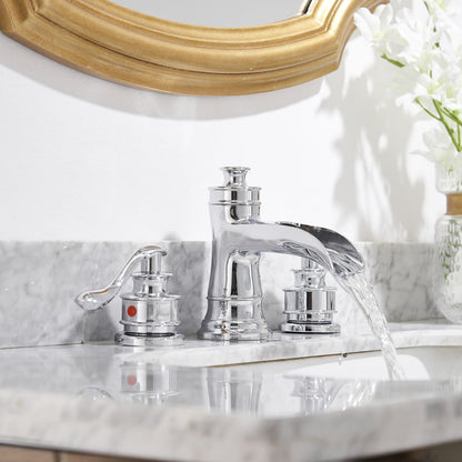 8 in. Waterfall Widespread 2-Handle Bathroom Faucet With Pop-up Drain Assembly in Spot Resist Polished Chrome image 6