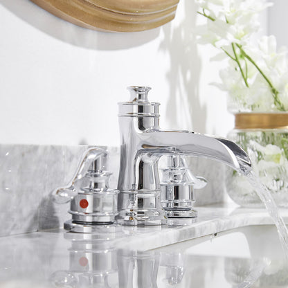8 in. Waterfall Widespread 2-Handle Bathroom Faucet With Pop-up Drain Assembly in Spot Resist Polished Chrome image 7