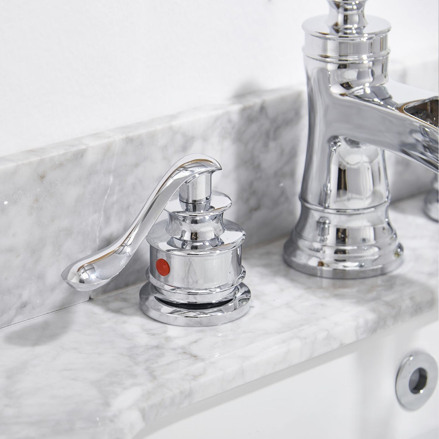 8 in. Waterfall Widespread 2-Handle Bathroom Faucet With Pop-up Drain Assembly in Spot Resist Polished Chrome image 3