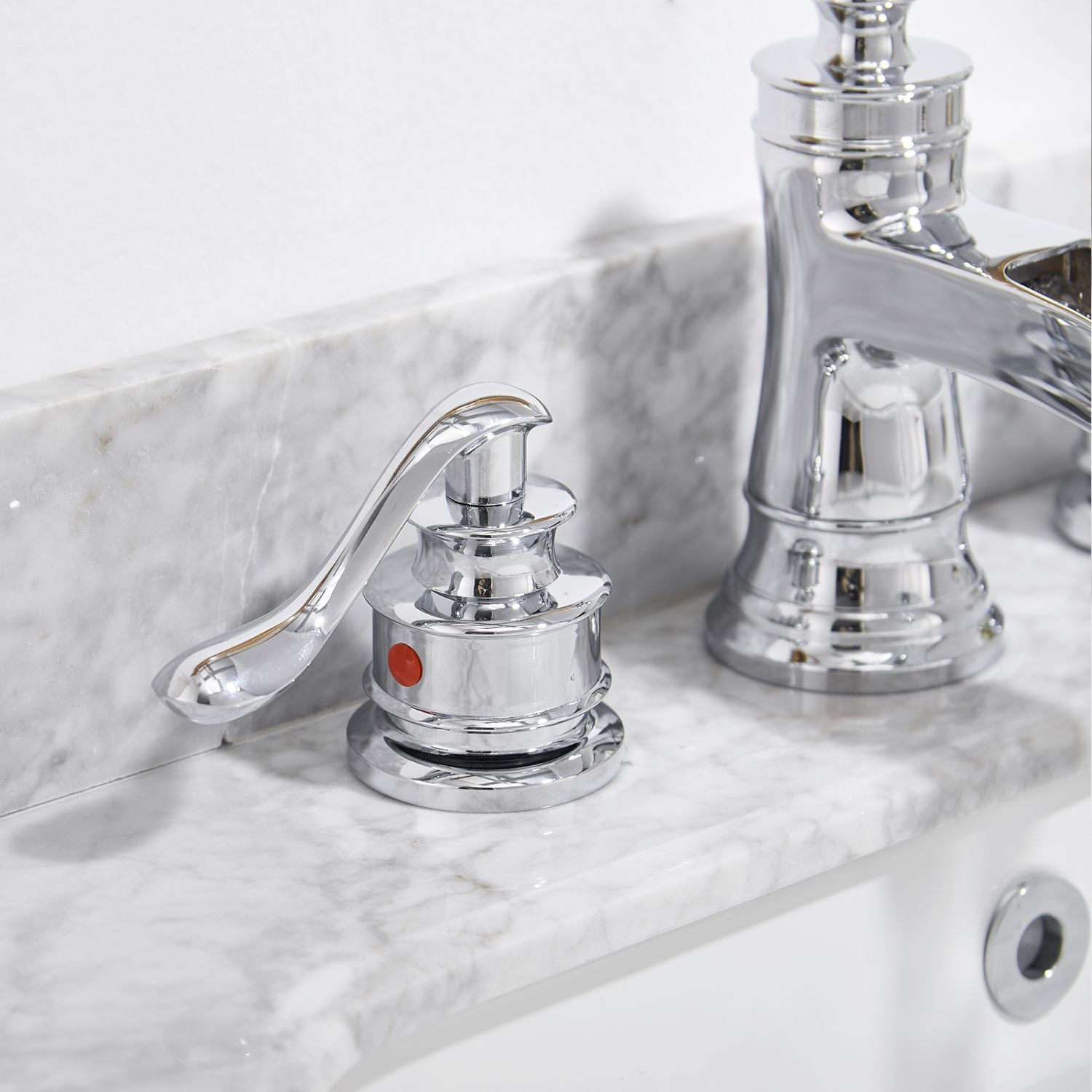 8 in. Waterfall Widespread 2-Handle Bathroom Faucet With Pop-up Drain Assembly in Spot Resist Polished Chrome image 3