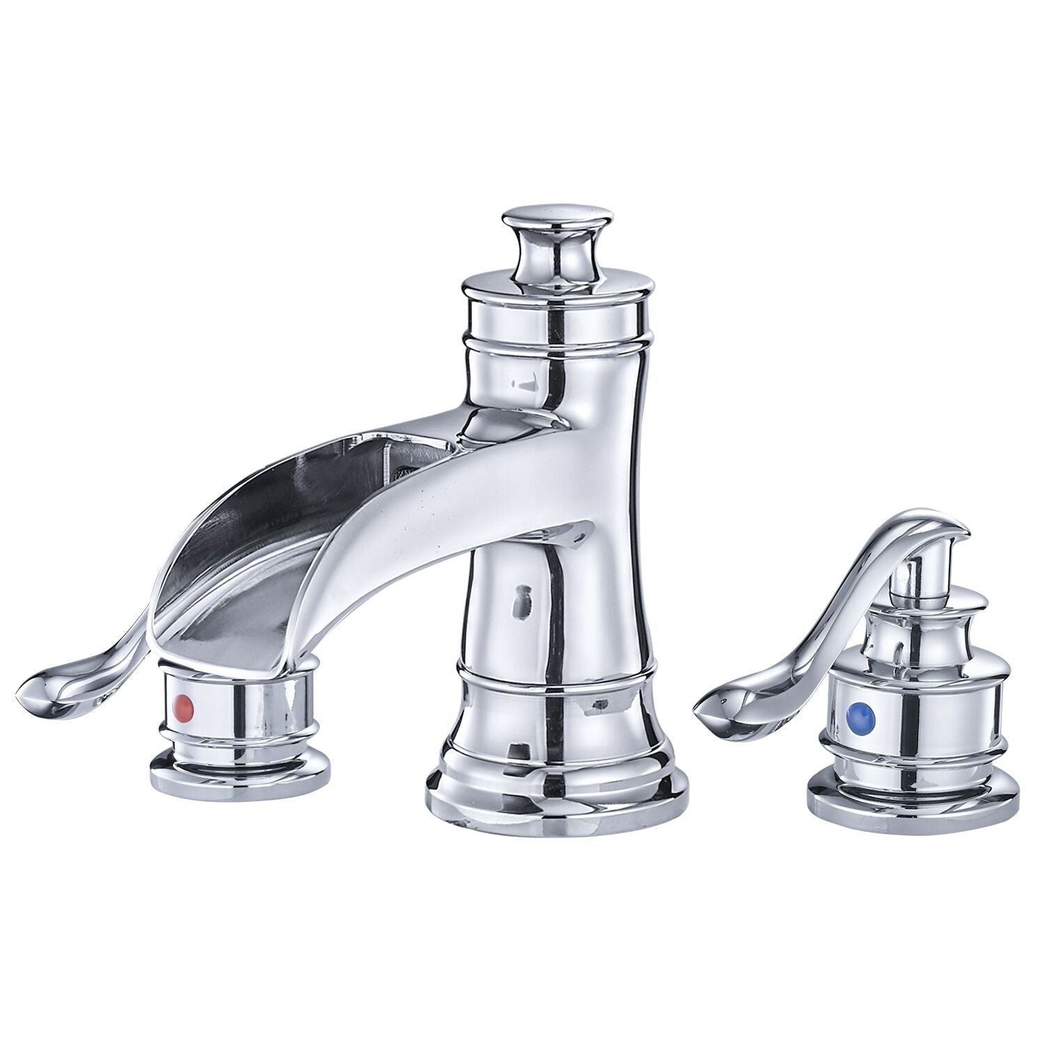 8 in. Waterfall Widespread 2-Handle Bathroom Faucet With Pop-up Drain Assembly in Spot Resist Polished Chrome image 8