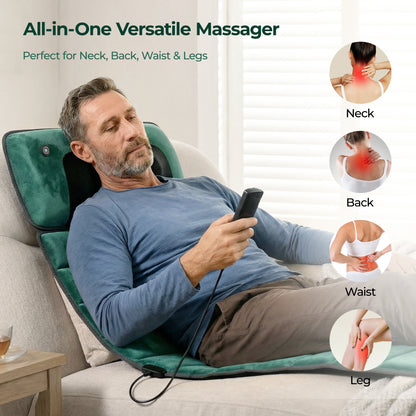 Full Body Massage Mat with Heat, Electric Back Massage pad with Vibration Motors, Back Massager for Pain Relief,Gift image 8