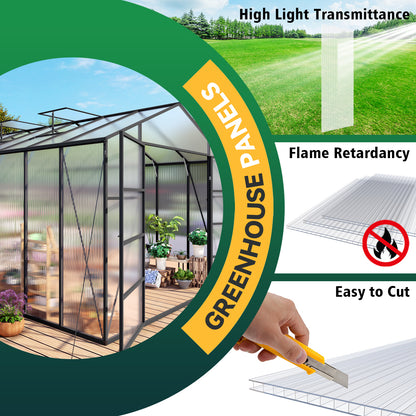 10 Pack Twin-Wall Polycarbonate Sheets 4' x 2' x 0.16" UV Protected Greenhouse Panels, Shatterproof & Insulated Roofing Sheets for Greenhouse, Patio Cover, Garden Shed and DIY Projects image 7