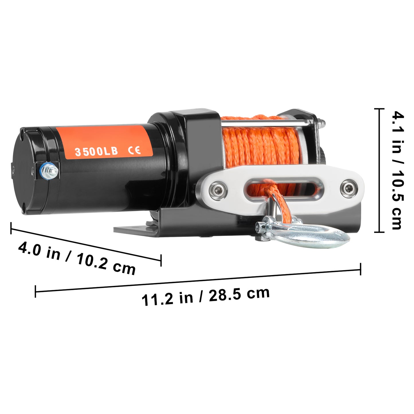 Electric Winch ATV UTV 3500 lb Synthetic Rope Waterproof Wired Control image 7