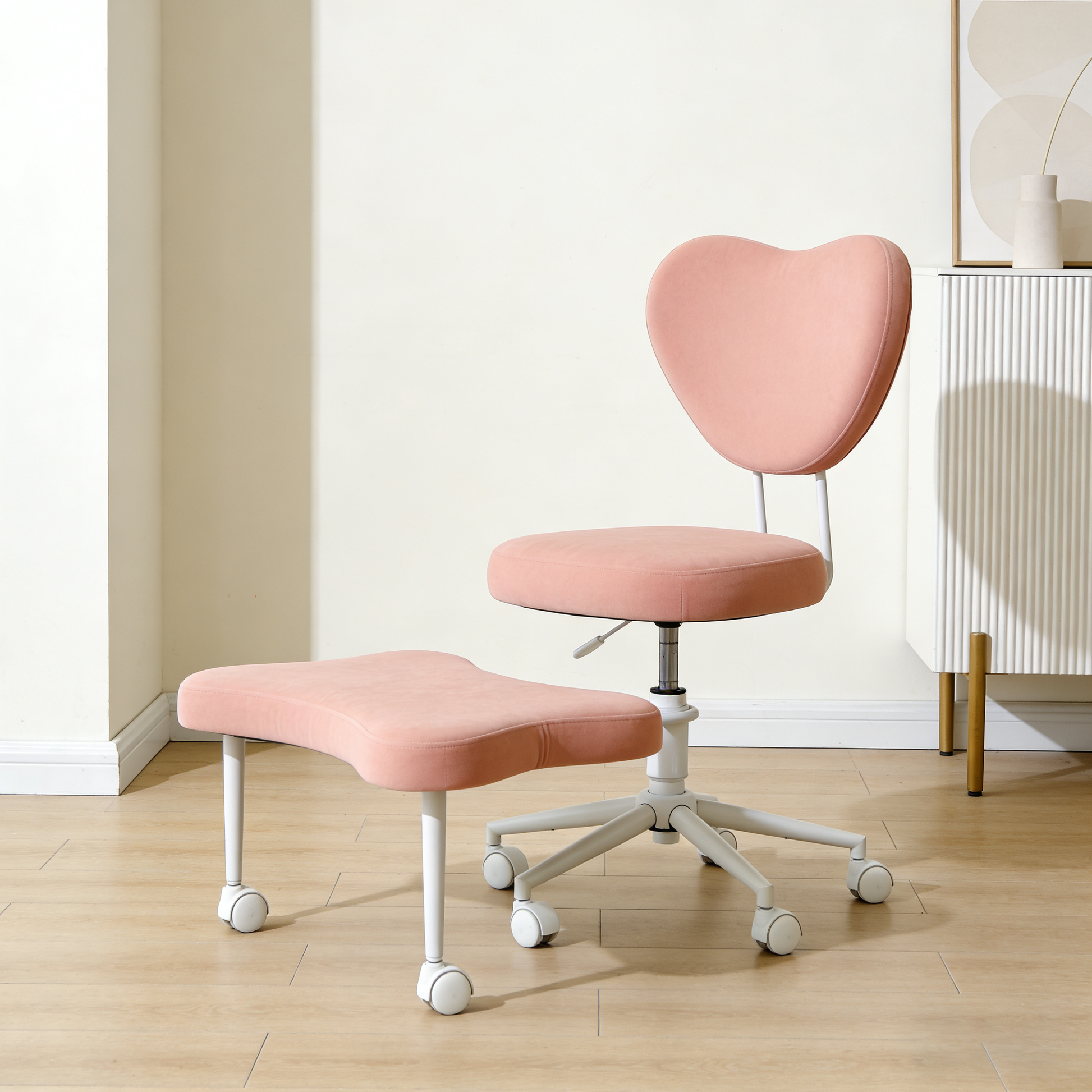 Meditation chair, an ergonomic cross-legged seating chair with lumbar support and a height-adjustable seat cushion, ideal for people engaged in high-intensity office work. PINK image 12