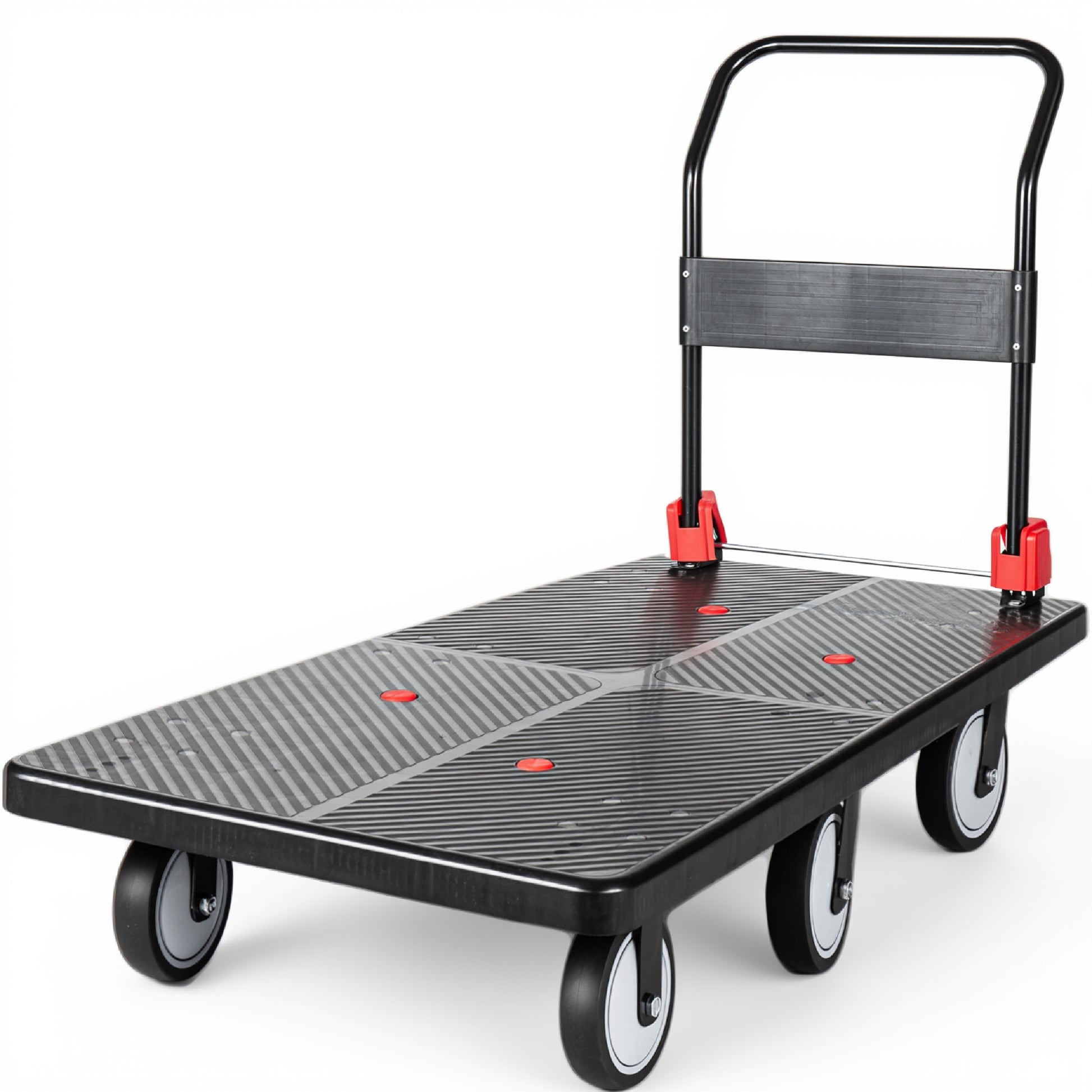 25.5"x51.5" Platform Truck, Foldable Handcart with 6'' TPR 360-Degree Silent Wheels, 1800lbs Heavy-Duty Push Dolly Cart, 4 Steel Load-Bearing Beams for Warehouse Garage Home Use image 1