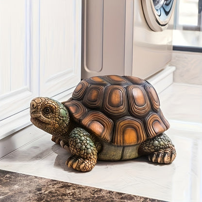 18" Garden Turtle Statue Stool, Simulated Animal Resin Sculpture, Multi-Purpose Decorative Stool for Living Room, Balcony, Office, Garden, Courtyard & Lawn image 1