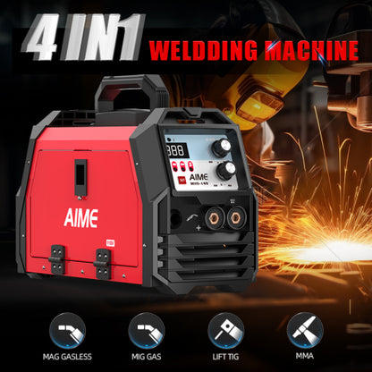 165A MIG welder, four-in-one multifunctional welding machine, with wire-feed MIG/ gas MIG/ liftIG/ manual arc welding, LED digital display and synergistic control, dual voltage 110V/220V MIG-165DS image 6