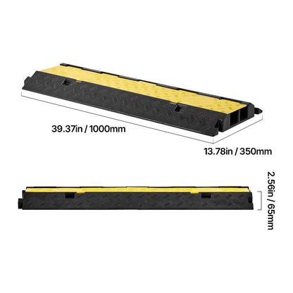 Cable Protector Ramp, 22,000 lbs/axle Capacity, 2 Channel Heavy Duty Rubber Cord Hose Wire Cover, 2.2 x 2 in Channel, Traffic Speed Bump with Flip-Open Top Cover, for Indoor Outdoor, 1 Pack image 8
