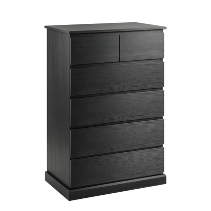 6 Drawers Dresser for Bedroom, Tall Dresser for Bedroom, Modern Chest of Drawers with Concealed Handles, Vertical Wood Storage Cabinet for Bedroom, Living Room, Entryway, Black image 11