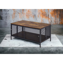 Winam Antique Oak & Black Finish Coffee Table