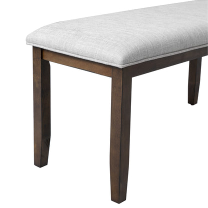 Upholstered Bench for Bedroom End of Bed,38-inch Entryway Bench for Living Room,Dining Bench with Padded Seat and Solid Wood Leg for Kitchen Bedroom,Indoor and Hallway (Bench, Beige+Brown) image 11