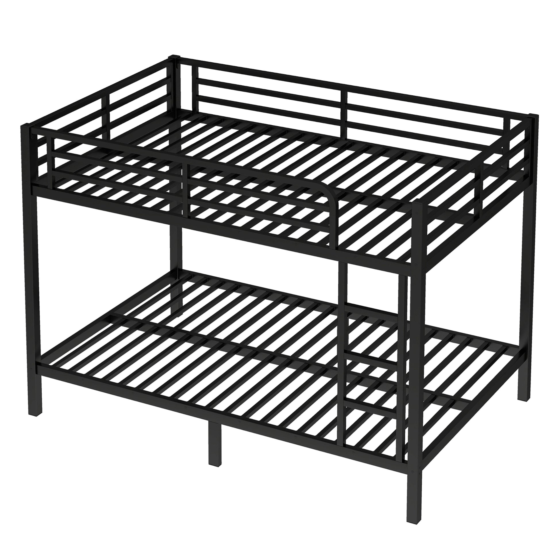 Metal Full XL over Full XL Bunk Bed for Teens and Adults,Space-Saving/Noise Reduced/No Box Spring Needed, Black image 9