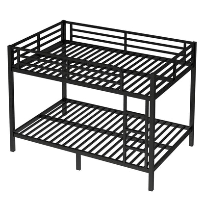 Metal Full XL over Full XL Bunk Bed for Teens and Adults,Space-Saving/Noise Reduced/No Box Spring Needed, Black image 9