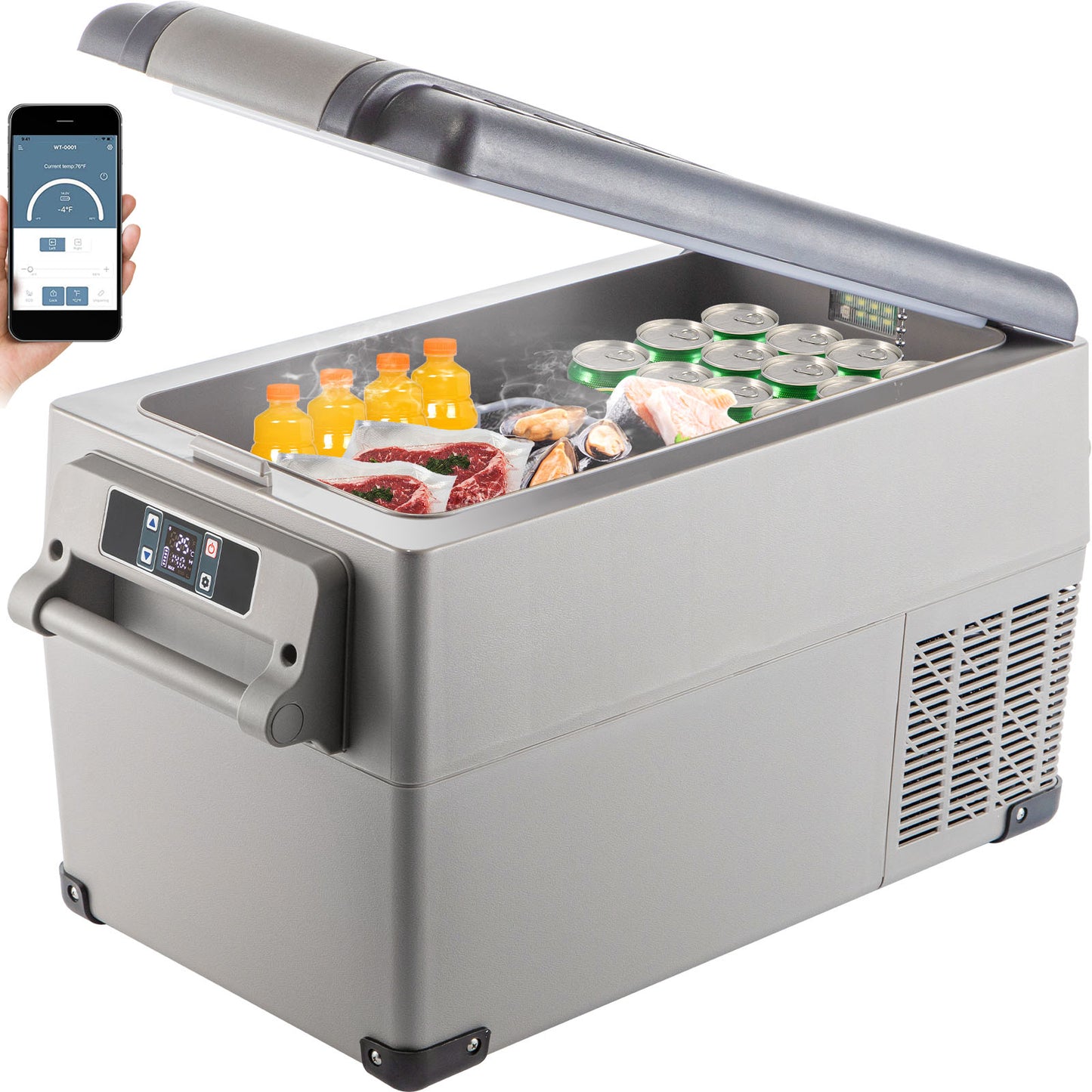 Portable Refrigerator 37 Quart(35 Liter),12 Volt Refrigerator App Control(-4℉~68℉), Car Refrigerator Dual Zone with 12/24v DC & 110-240v AC for Camping, Travel, Fishing, Outdoor or Home Use image 12