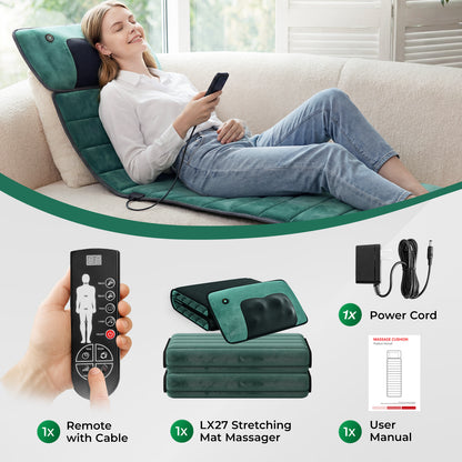 Full Body Massage Mat with Heat, Electric Back Massage pad with Vibration Motors, Back Massager for Pain Relief,Gift image 6