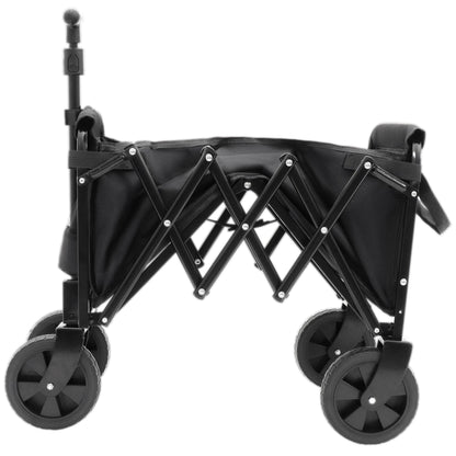Expandable Dual-Layer Utility Wagon with 100% Extra Space - 225lbs Grocery Cart for Camping, Shopping, Sports, Gardening, Fishing, Black image 12