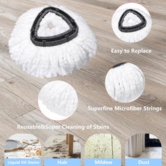Wa.IE Jiemi Microfiber Spin Mop Refills - Compatible with EasyWring 1-Tank System