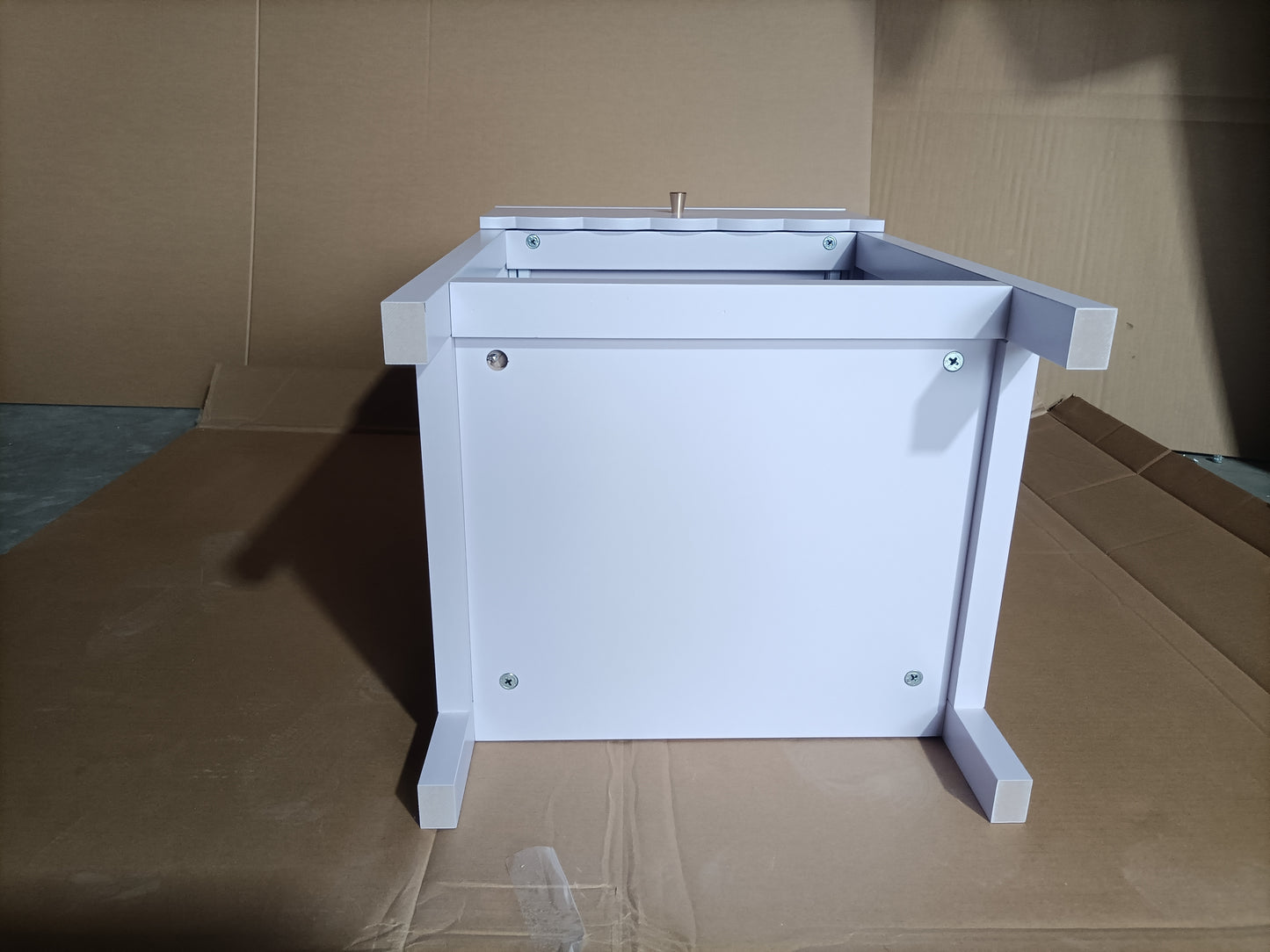 Modern Nightstand with Drawer and Open Shelf,Scalloped Edge Bedside Table for Bedroom, Cute Minimalist Side Table for Kids Room or Girls' Room,Light Purple image 6