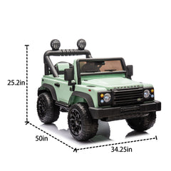Licensed 2015 Land Rover Defender 90,24V Kids Ride On XXL Car W/Parents Control,2wd,Four-wheel suspension,Bluetooth,MP3,Music,Power display,LED Lights,Speeds 1.86-3.11MPH for Kids 3-7.