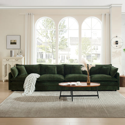Free Combination Modular Sofa Free,4 Seater Sofa Comfy Chenille Fabric,Sectional Sofa Couch,Green Chenille image 2