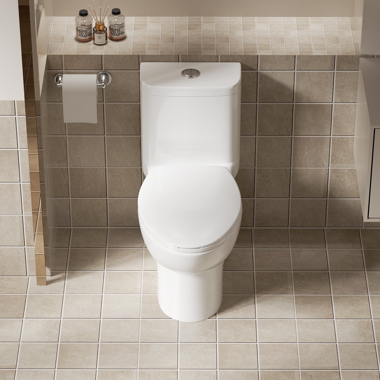 1.1/1.6 GPF Tornado Flush One-Piece Toilet with Comfort Chair Seat ADA Height 17",Powerful & Quiet Dual Flush Modern Toilet,Siphonic S-trap 12",Rimless Bowl with Soft Closing Seat,Gloss White GW-006 image 2