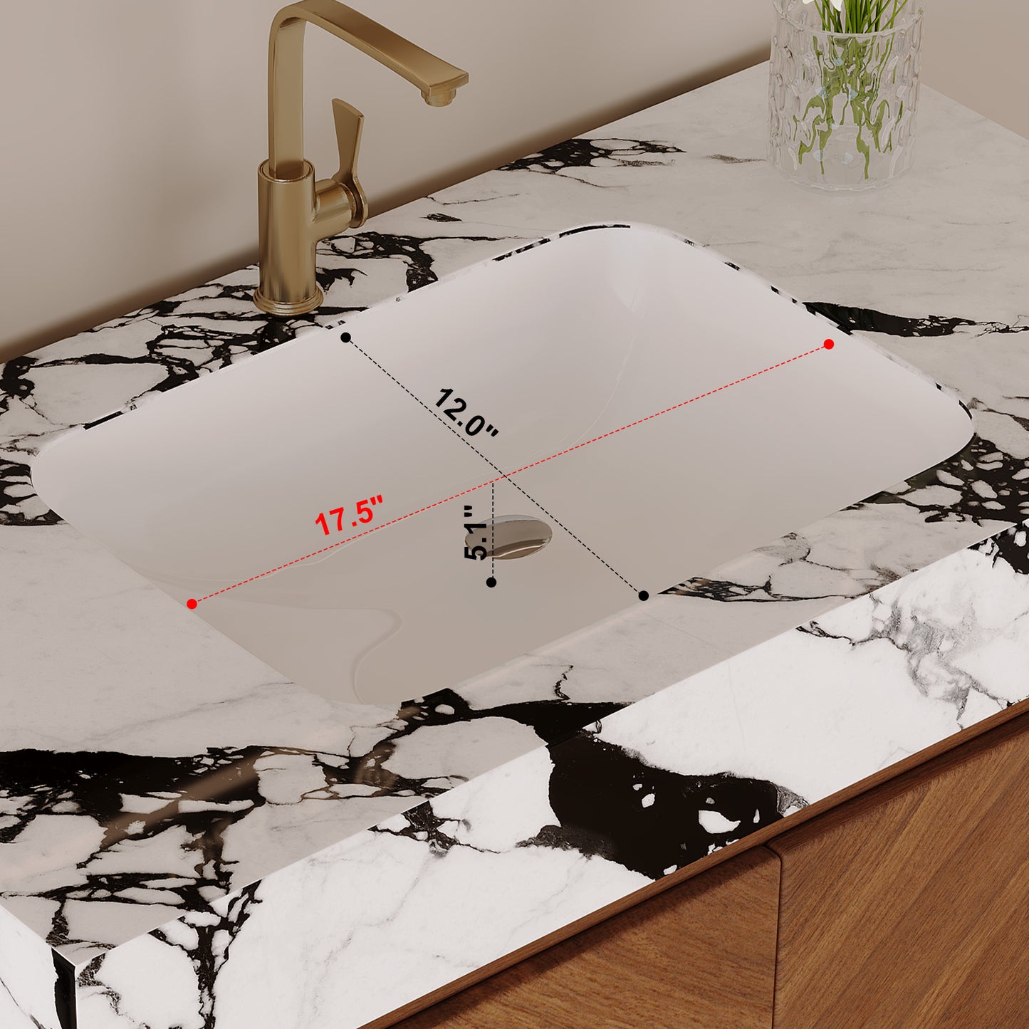 29.9" Modern Free-standing Bathroom Vanity with Ceramic Sink – Brown Oak, Soft-Close image 10