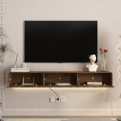 Floating TV Stand Wall Mounted with 16 Color LEDs,69" Modern TV Stand, Floating TV Cabinet Entertainment Center for 55 60 65 Inch TV image 4