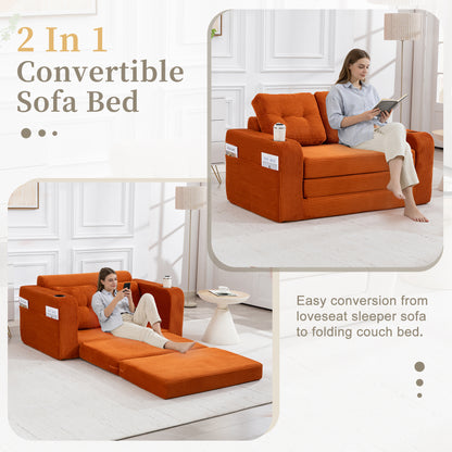 Convertible Sofa Bed,Expandable double Sofa Bed, 2 in 1 Convertible Sofa Bed, Fold Out Floor Couch with Pillows for Living Room Bedroom Lounge image 2