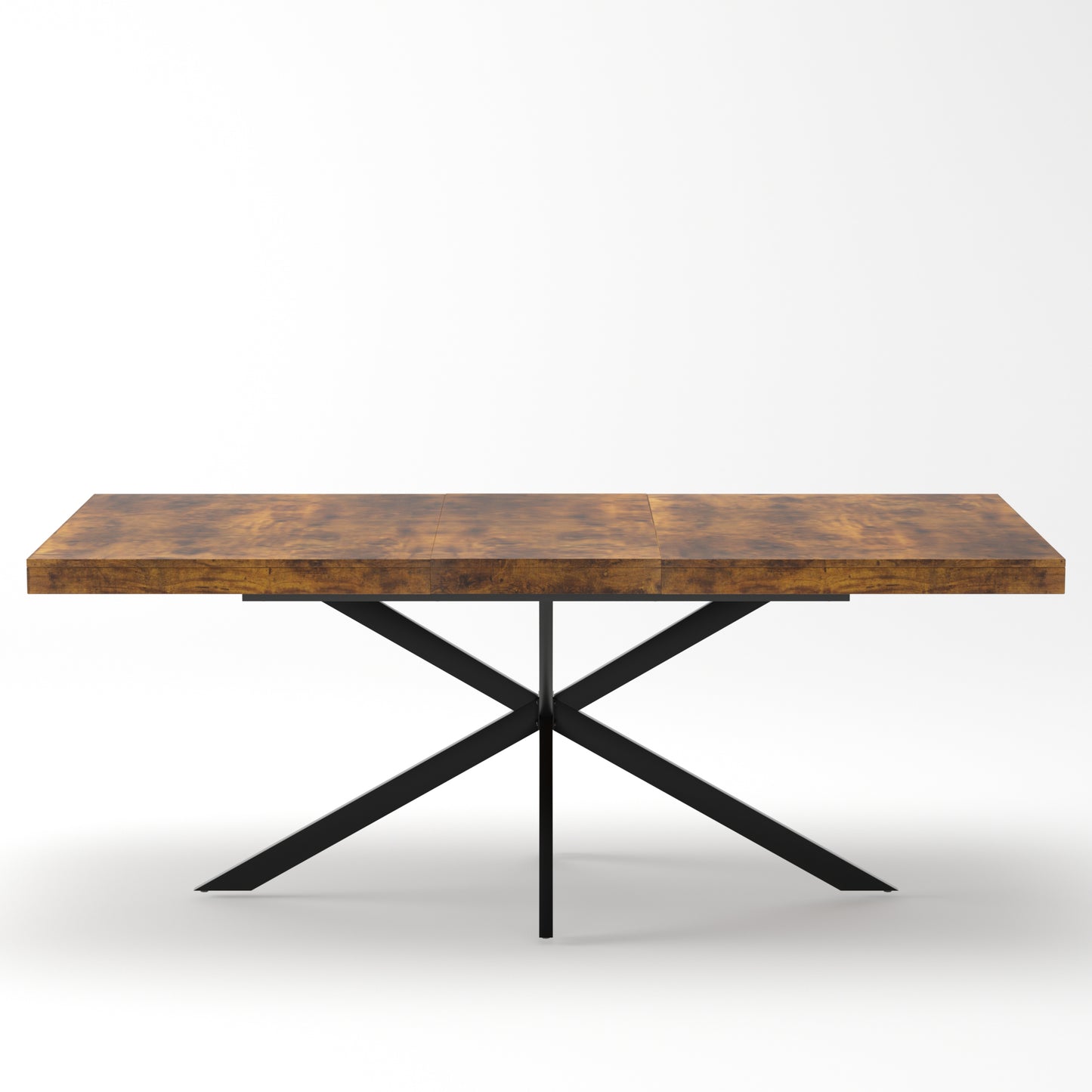 55.11"-70.86"Retro Rectangular Stretch Dining Table, Antique Wood Top And Same Color Relief Plate,With Storage Box,Suitable for dining rooms, kitchens, and living rooms, Brown image 9