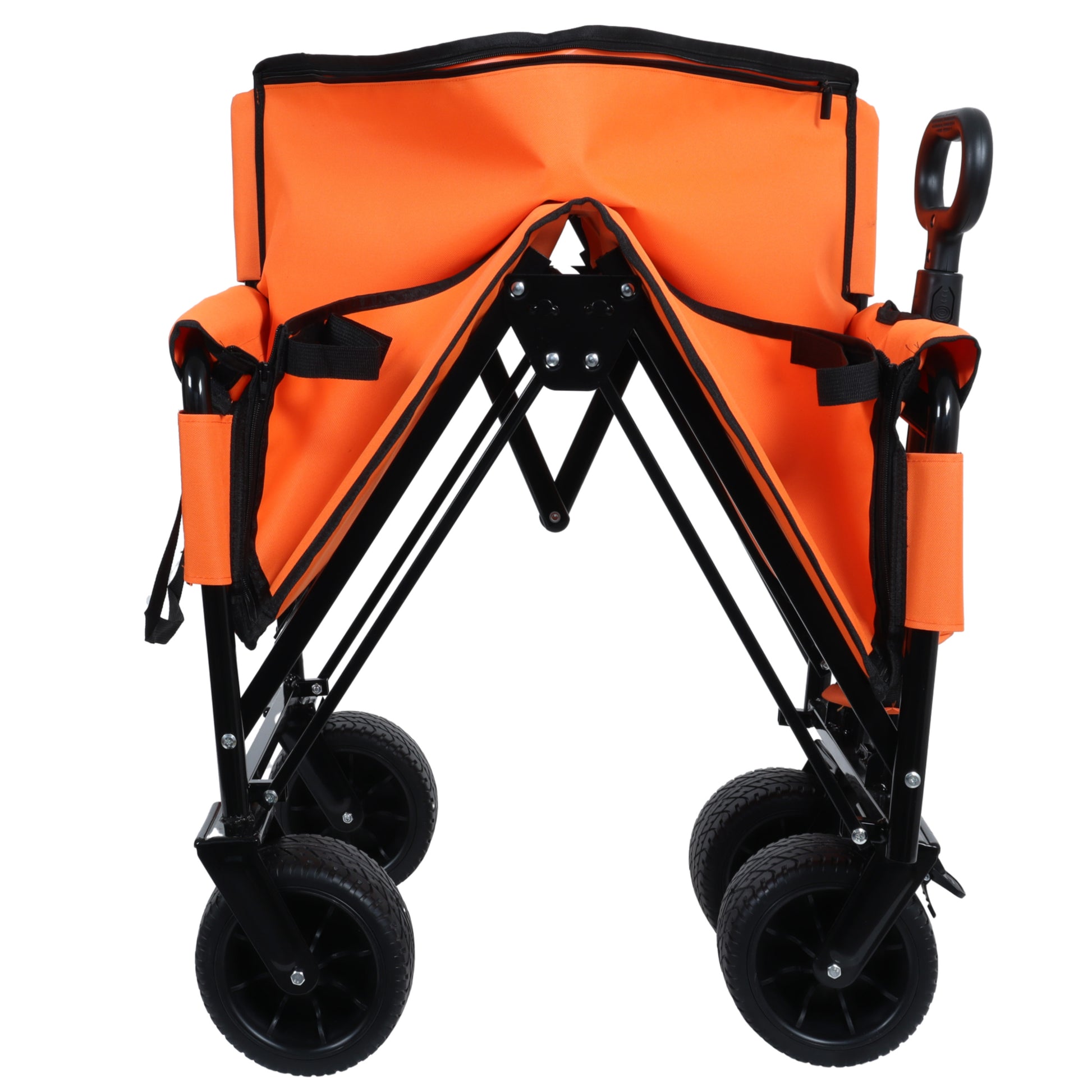 3-in-1 Folding Wagon Cart with Bench Seat, patent protection- Includes 1 ice pack, 500lbs Heavy-Duty Utility Wagon, 180L Capacity All-Terrain Wheels for Camping, Beach, Sports, Garden, orange image 3