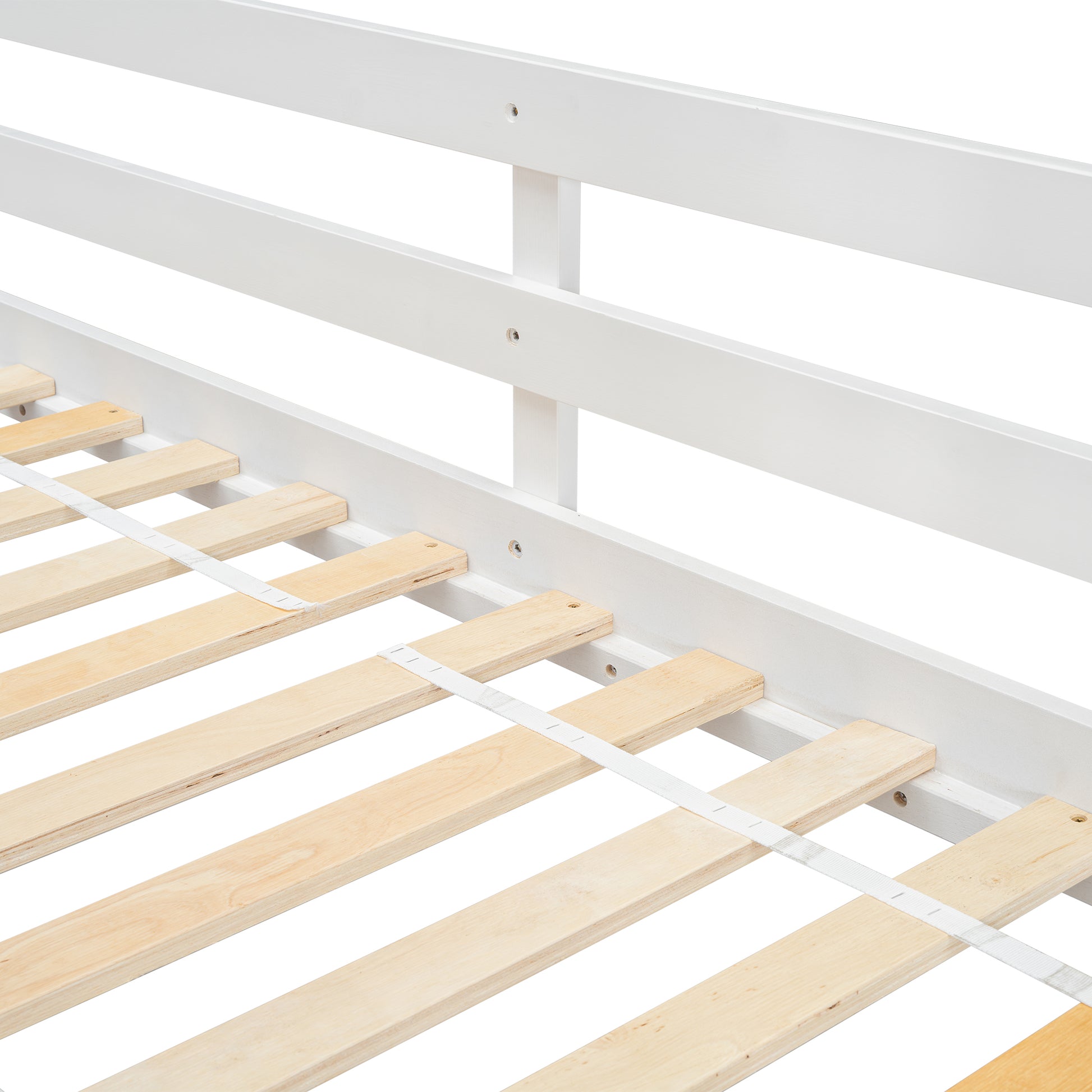 Twin over Twin House Bunk Bed with Roof, Window, Window Box, Door, with Safety Guardrails and Ladder, Pink/White image 11