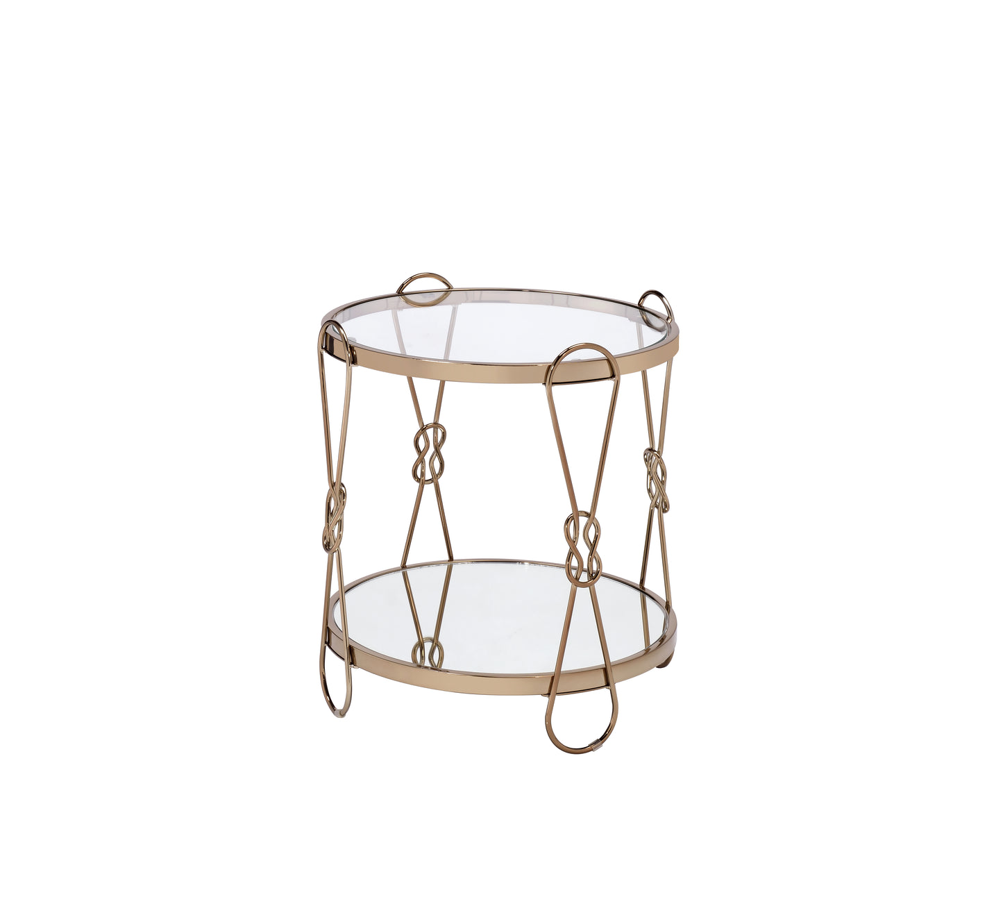 Zekera Mirrored & Champagne Finish End Table image 1